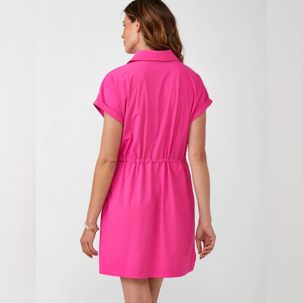 Charlie Paige Hot Pink Half-Zip Swim Coverup Dress - Picture 2 of 9